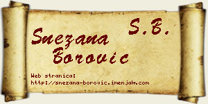 Snežana Borović vizit kartica